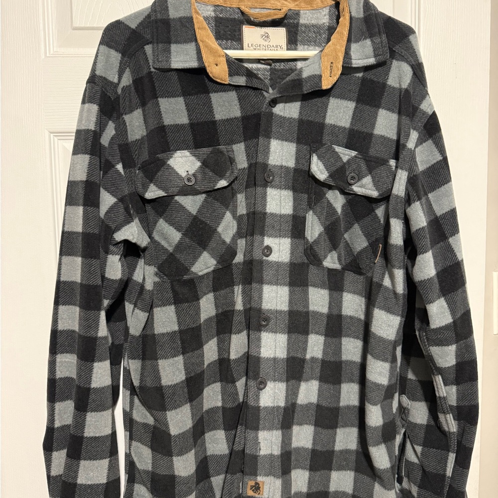 Legendary Whitetails Black and Gray Checkered Flannel
